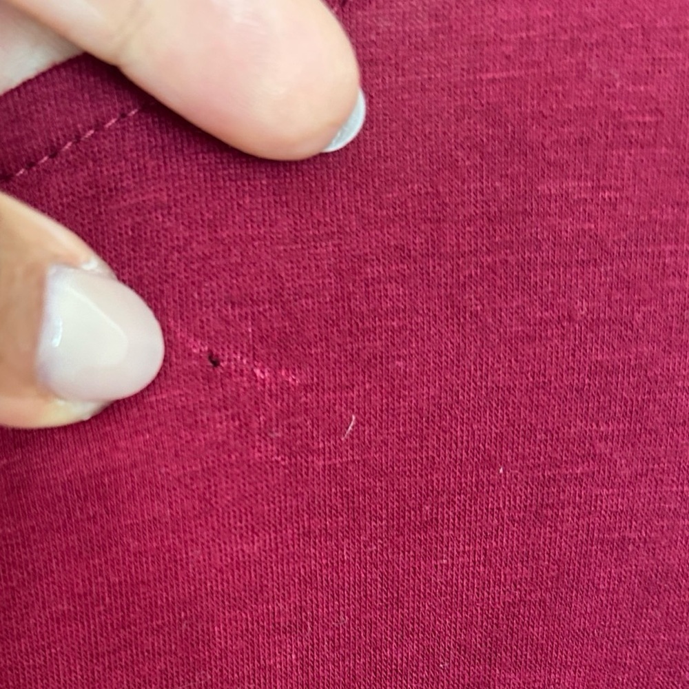 ANRABESS Burgundy Romper XXL | Short Sleeve Drawstring Waist | NWT Defect - Picture 3 of 4